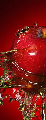 Rollo Fenster in der Farbe roter Apfel in der Tiefe