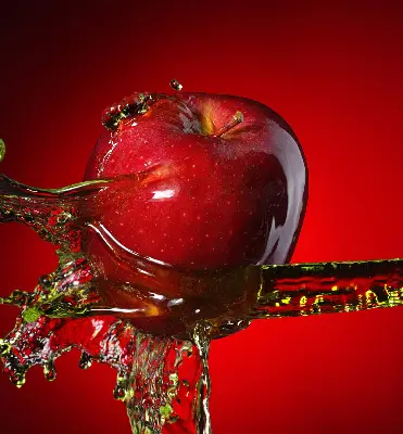 Rollo Fenster in der Farbe roter Apfel in der Tiefe