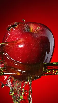 Rollo Fenster in der Farbe roter Apfel in der Tiefe
