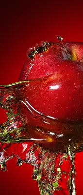 Rollo Fenster in der Farbe roter Apfel in der Tiefe