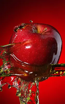 Rollo Fenster in der Farbe roter Apfel in der Tiefe