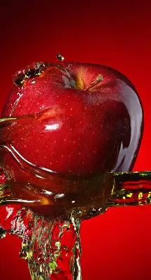 Rollo Fenster in der Farbe roter Apfel in der Tiefe