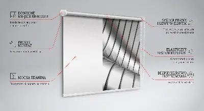 Fensterrollo mit metallischem Abstraktionsmuster