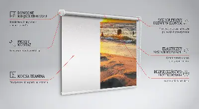 Fensterrollo für den Innenbereich mit Motiv von Sonnenuntergang und Farben