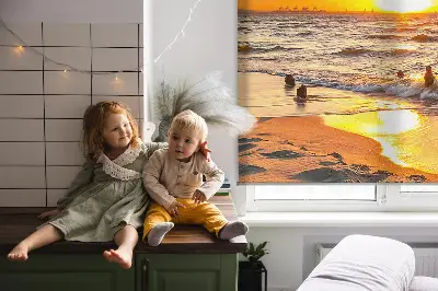 Fensterrollo für den Innenbereich mit Motiv von Sonnenuntergang und Farben