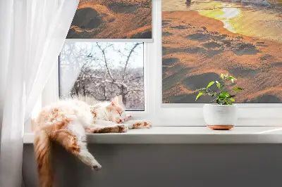 Fensterrollo für den Innenbereich mit Motiv von Sonnenuntergang und Farben