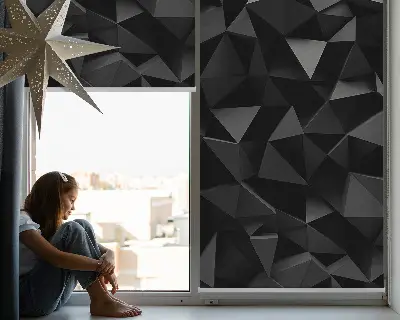 Fensterrollo in schwarzem Origami Design