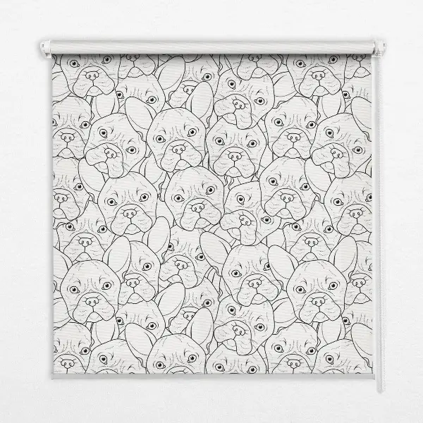 Fensterrollo für den Innenbereich mit Motiv gezeichnete Hunde