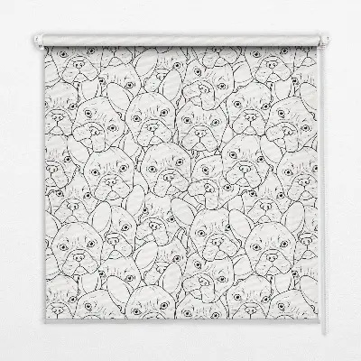 Fensterrollo für den Innenbereich mit Motiv gezeichnete Hunde