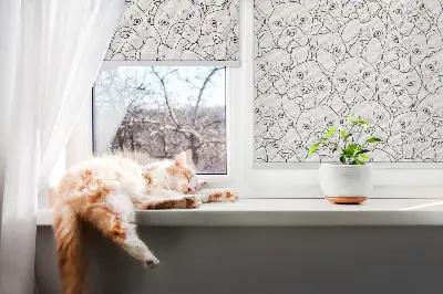 Fensterrollo für den Innenbereich mit Motiv gezeichnete Hunde