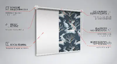 Rollo für Fenster mit dem Motiv Hasen und Stöcke