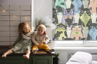 Fensterrollo für innen mit Katzenmotiv
