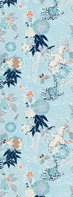 Rollo in blauem Naturdesign
