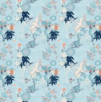 Rollo in blauem Naturdesign