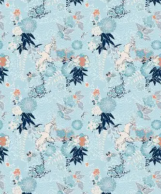 Rollo in blauem Naturdesign