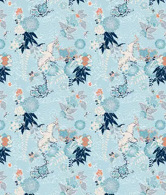 Rollo in blauem Naturdesign