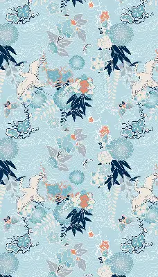 Rollo in blauem Naturdesign