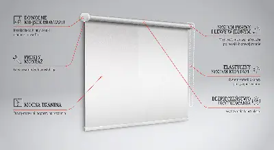 Fensterrollo für den Innenbereich mit Wellenmotiv auf weißem Hintergrund