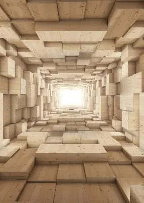 Rollo in 3D-Holzoptik