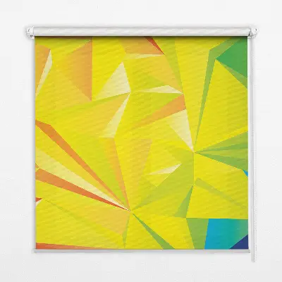 Fensterrollo mit buntem Origami-Muster