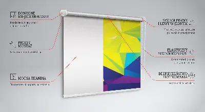 Fensterrollo mit buntem Origami-Muster