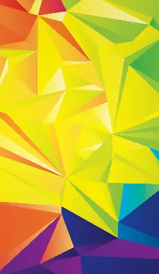 Fensterrollo mit buntem Origami-Muster