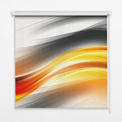 Rollo Fenster in orangefarbenem Wellendesign