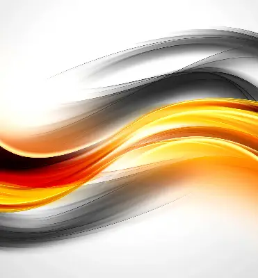 Rollo Fenster in orangefarbenem Wellendesign