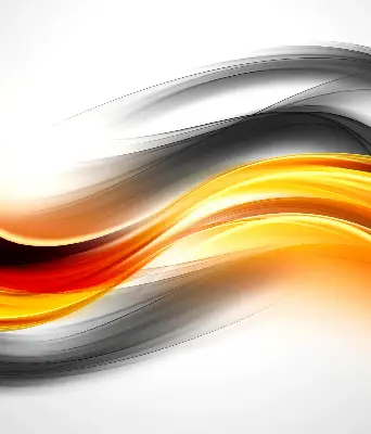 Rollo Fenster in orangefarbenem Wellendesign