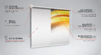 Rollo Fenster in orangefarbenem Wellendesign