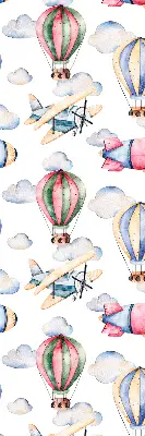 Fensterrollo innen mit dem Motiv Luftschiffe und Ballons