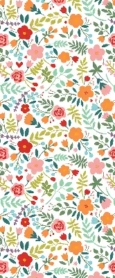 Rollo Fenster mit Motiv gemalte Blumen