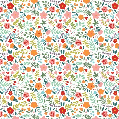 Rollo Fenster mit Motiv gemalte Blumen