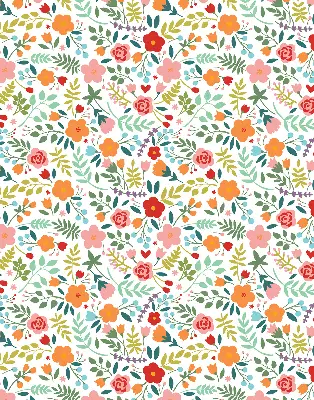 Rollo Fenster mit Motiv gemalte Blumen