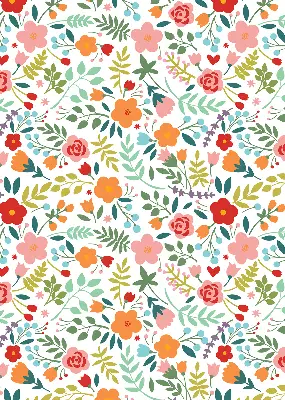 Rollo Fenster mit Motiv gemalte Blumen