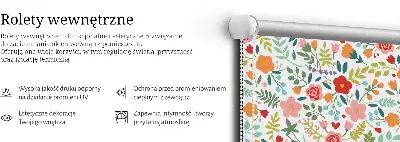 Rollo Fenster mit Motiv gemalte Blumen