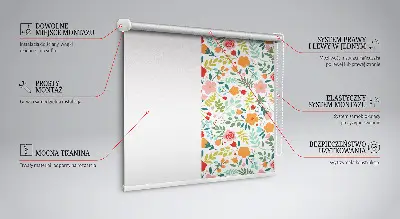 Rollo Fenster mit Motiv gemalte Blumen