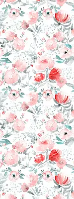 Fensterrollo mit Motiv einer rosa Mohnblume