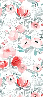 Fensterrollo mit Motiv einer rosa Mohnblume