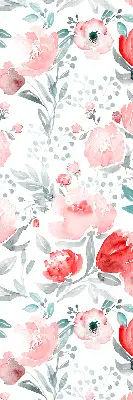 Fensterrollo mit Motiv einer rosa Mohnblume