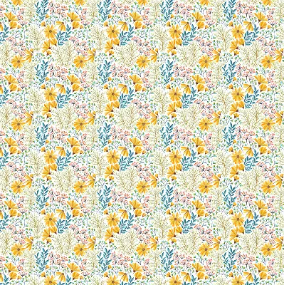 Fensterrollo innen mit Blumenmuster