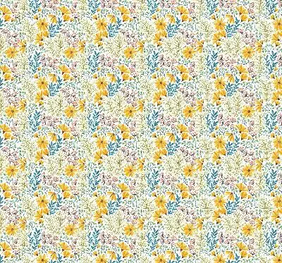 Fensterrollo innen mit Blumenmuster