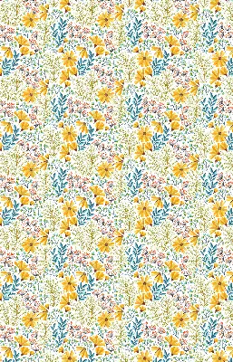 Fensterrollo innen mit Blumenmuster