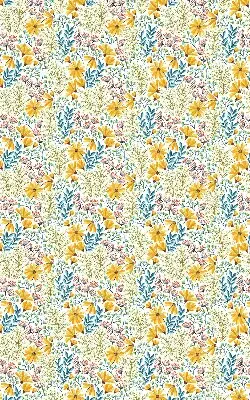 Fensterrollo innen mit Blumenmuster