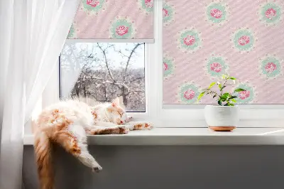 Rollo mit Rosenmotiv für Fenster