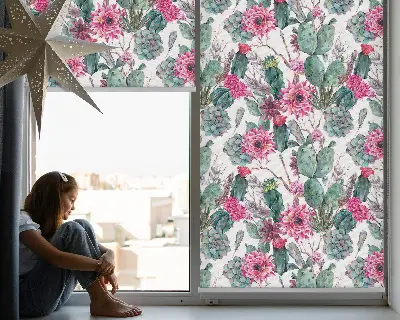Fensterrollo mit Motiv Kaktusblüte