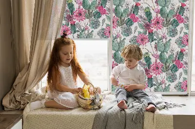 Fensterrollo mit Motiv Kaktusblüte