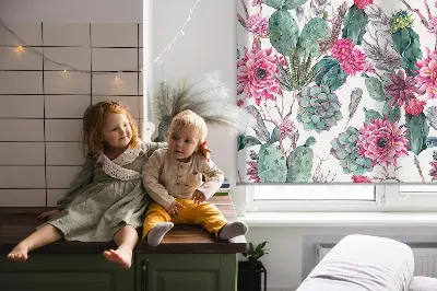 Fensterrollo mit Motiv Kaktusblüte