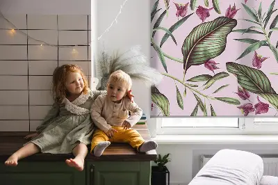 Rollo mit Motiv tropischer Blätter