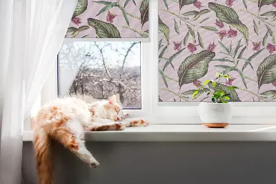 Rollo mit Motiv tropischer Blätter